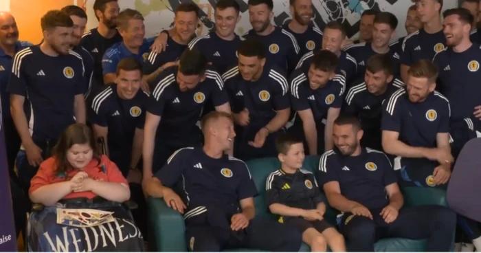 Scotland squad brings joy with "Super John McGinn" song at children's hospital