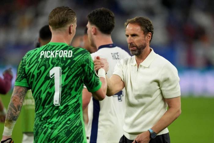 Jordan Pickford and Declan Rice thank departing England boss Gareth Southgate