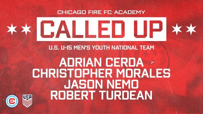 Four Chicago Fire Academy Players Called to U.S. U-15 Men’s Youth National Team