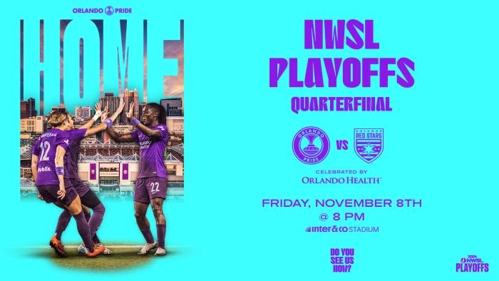 Top-seeded Orlando Pride to host Chicago Red Stars in Club’s first-ever home playoff match