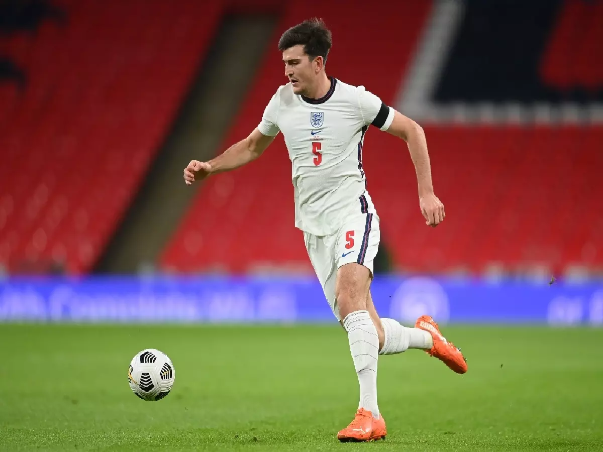 Harry Maguire in action for England