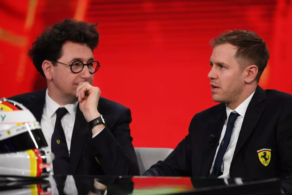 Mattia Binotto and Sebastian Vettel