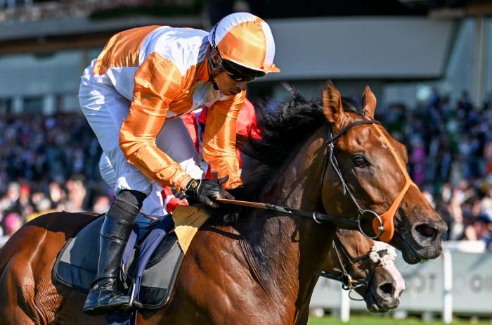 Jayarebe ridden by Sean Levey wins The Hampton Court Stakes at Ascot