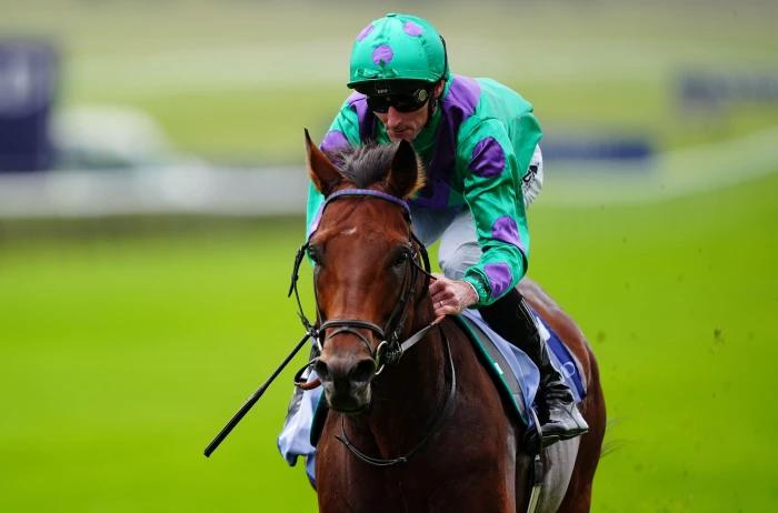 Prague ridden by Daniel Tudhope on their way to winning the Al Basti Equiworld, Dubai Joel Stakes at Newmarket