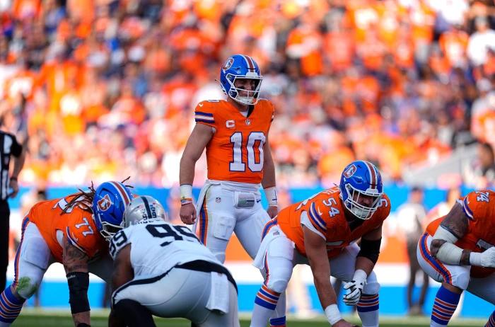 Denver Broncos quarterback Bo Nix