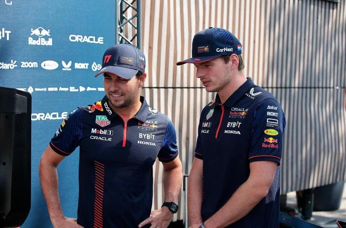 Sergio Perez and Max Verstappen