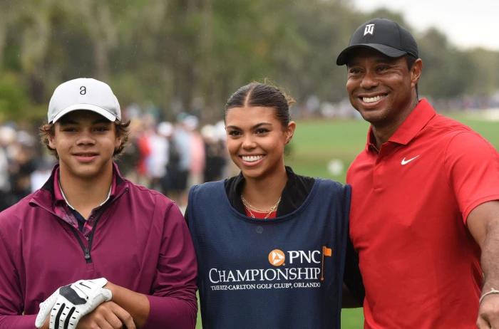 Tiger Woods with son and daughter