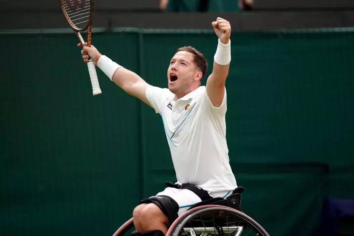 Alfie Hewett celebrates victory