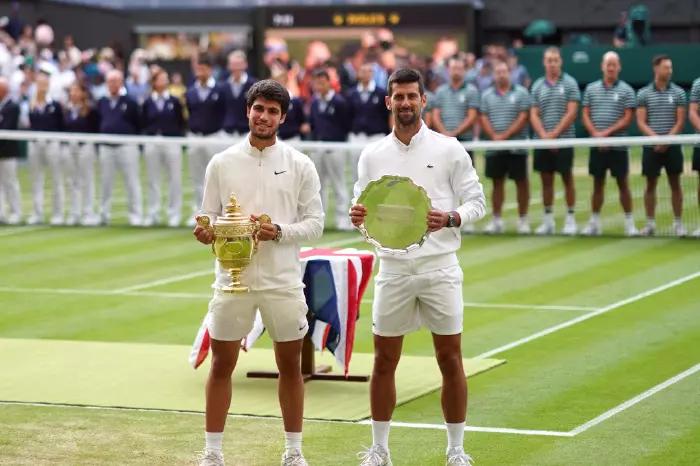 Carlos Alcaraz and Novak Djokovic - Wimbledon final 2023