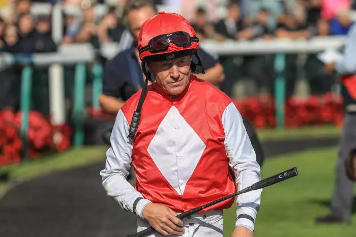 Kieren Fallon walks to the stage at Doncaster