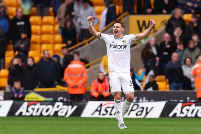 Max Wober playing for Leeds United