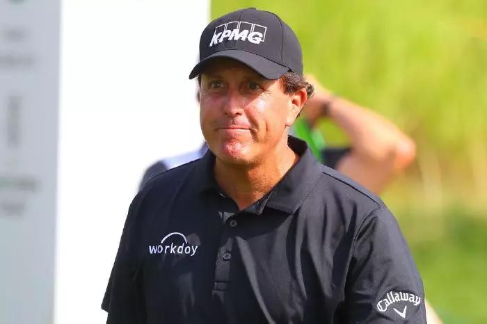 Phil Mickelson on the course