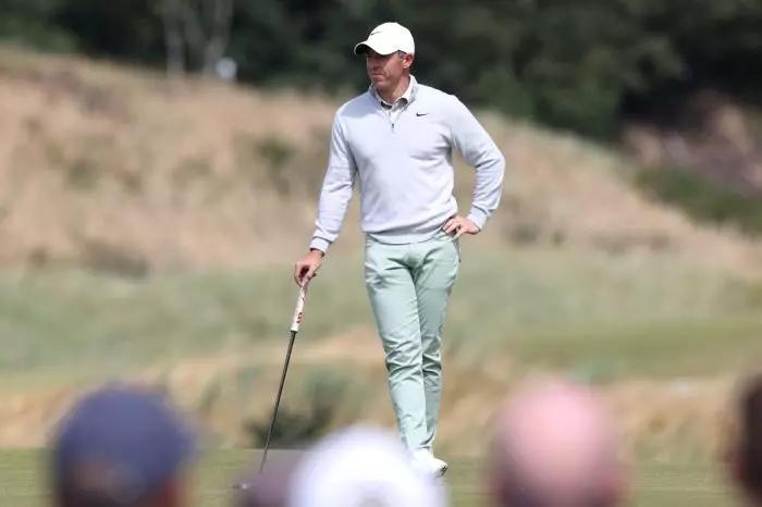 Rory McIlroy on the 9th green on day one of the Genesis Scottish Open - July 2023