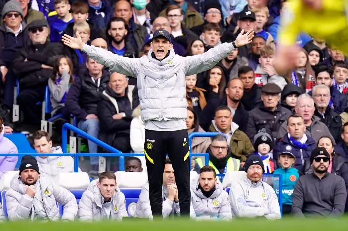 Thomas Tuchel on the sidelines during Chelsea vs Brentford