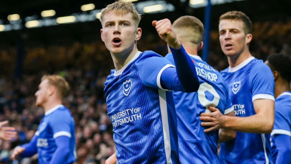 Portsmouth's Paddy Lane scores