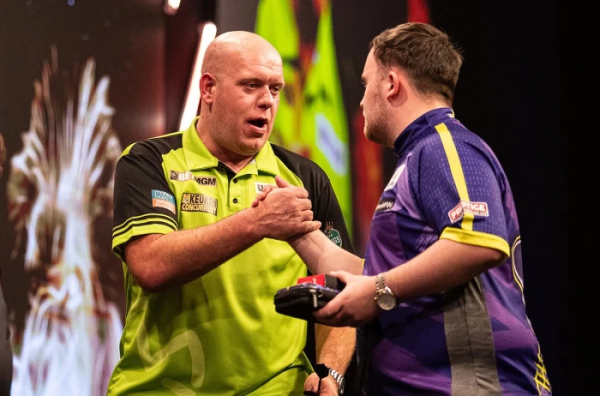 Michael van Gerwen and Luke Littler