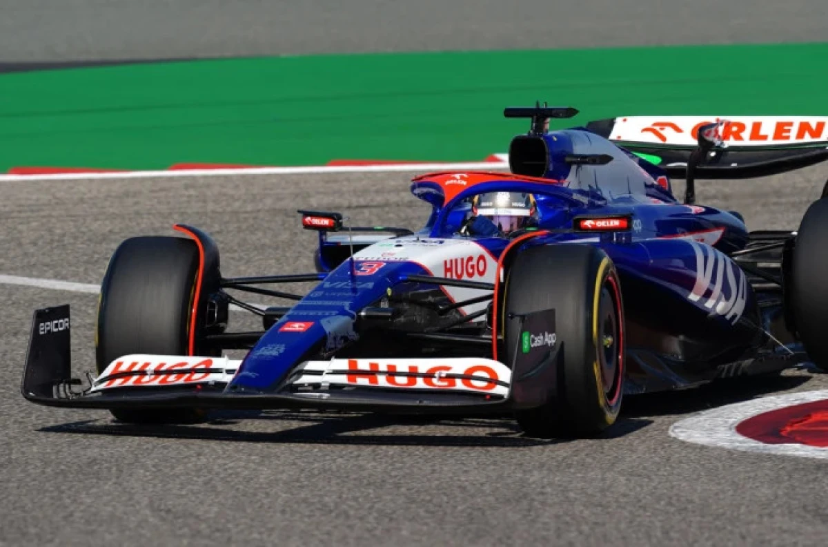 RB's Daniel Ricciardo during the first practice session ahead of the Bahrain Grand Prix at the Bahrain International Circuit