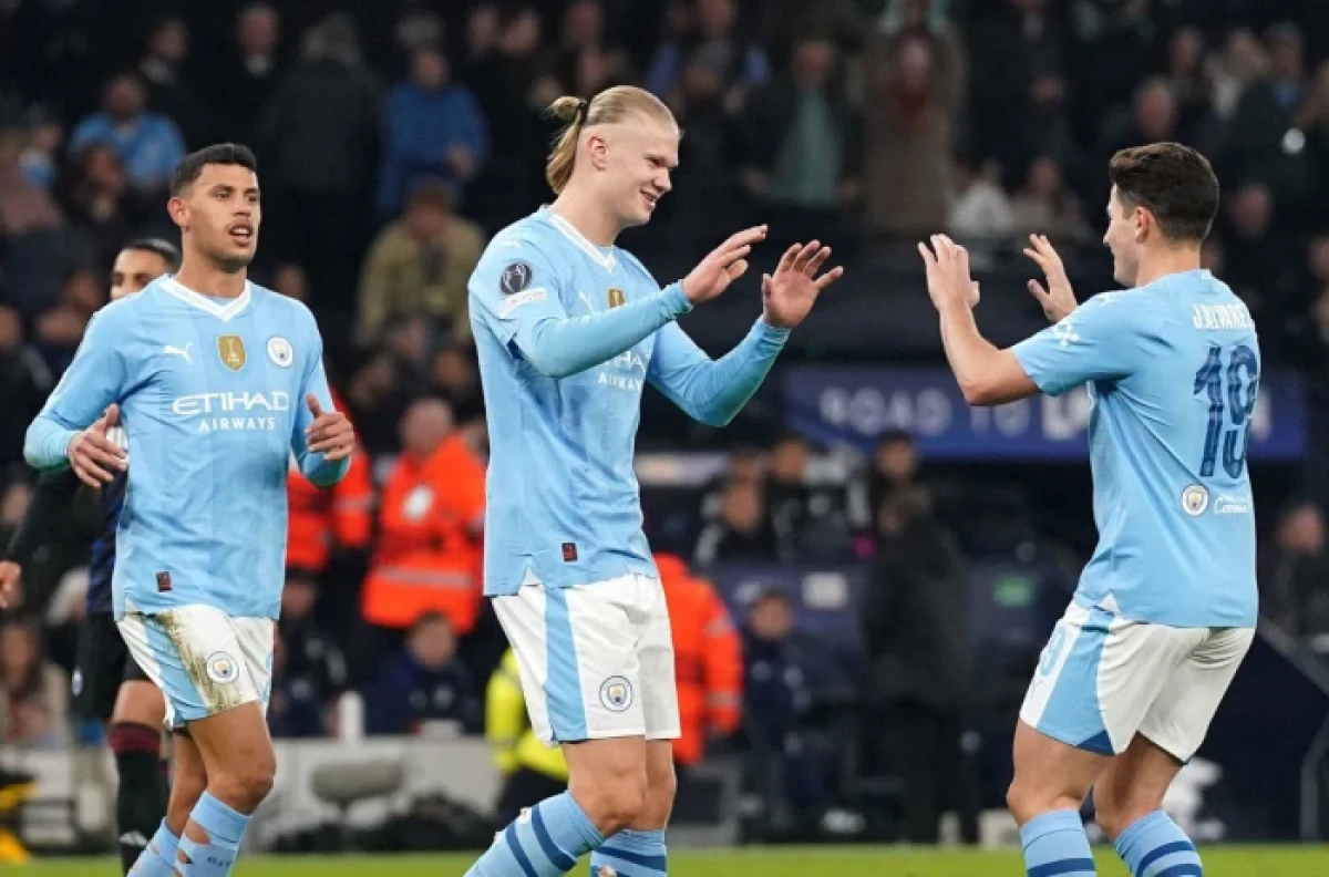 Erling Haaland scores against Copenhagen 6 Feb, 2024