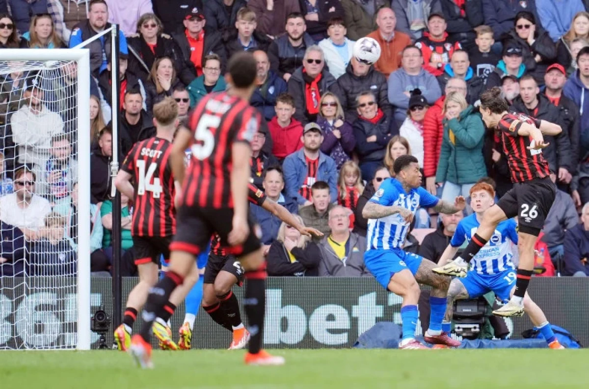 Bournemouth's Enes Unal scores a goal against Brighton