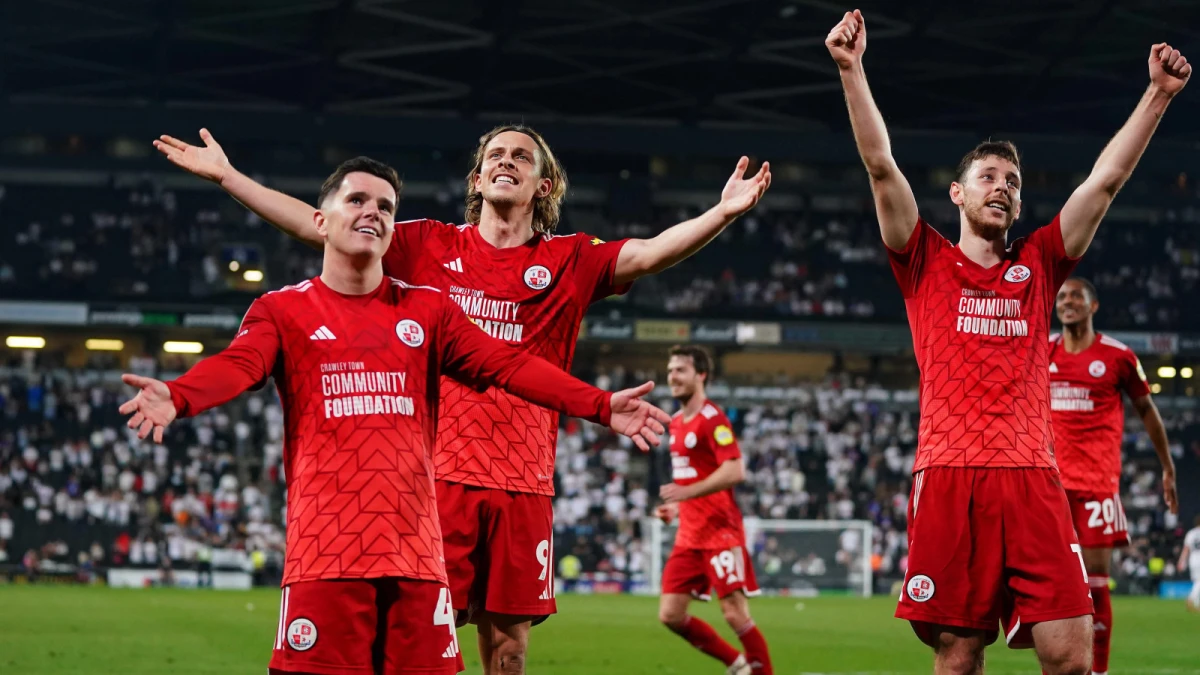 Crawley Town's Danilo Orsi celebrates