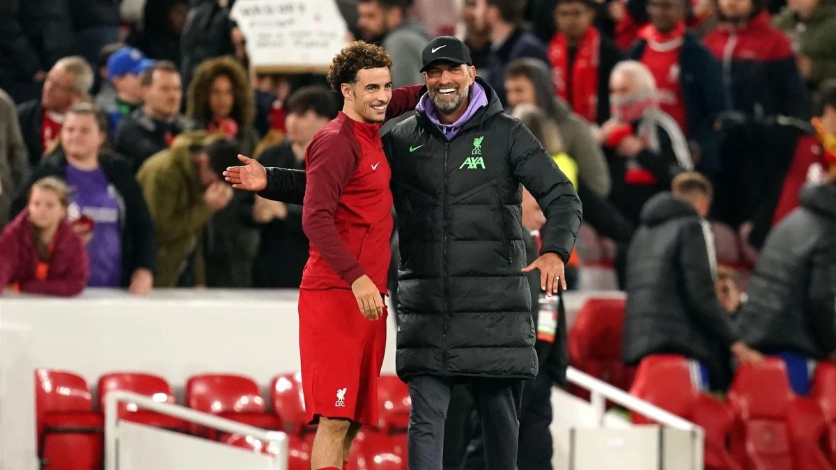 Liverpool manager Jurgen Klopp and Curtis Jones