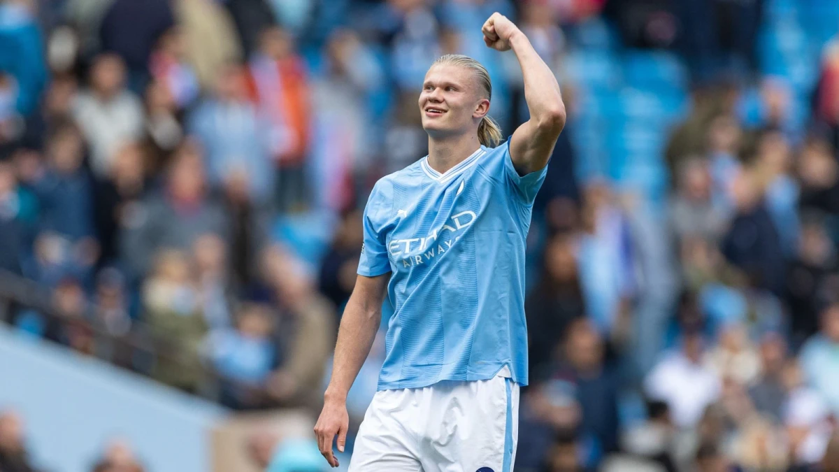 Erling Haaland celebrates