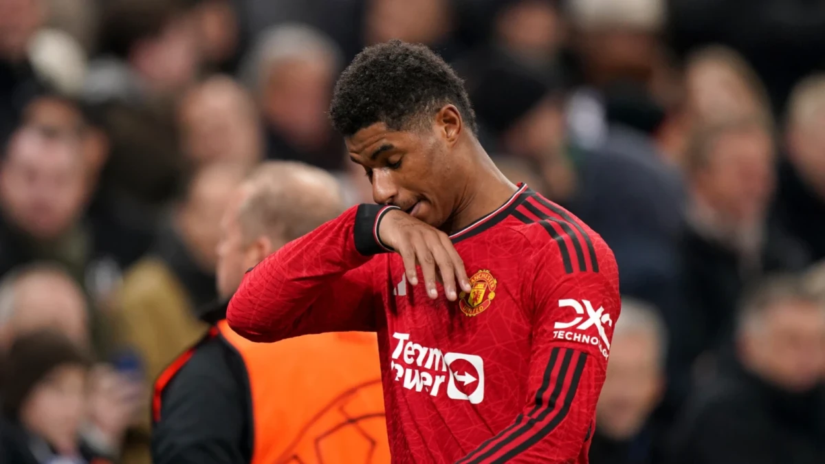 Marcus Rashford sent off against Copenhagen Nov 2023