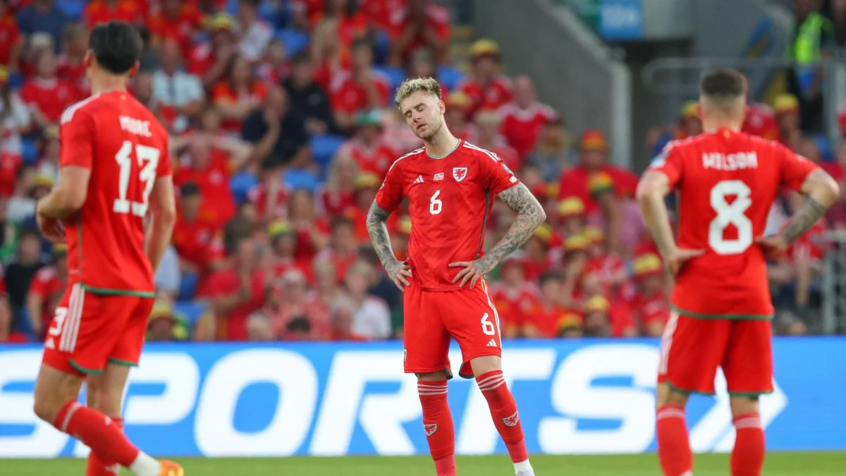 Joe Rodon, Kieffer Moore and Harry Wilson