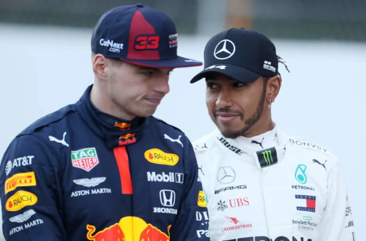 Max Verstappen and Lewis Hamilton