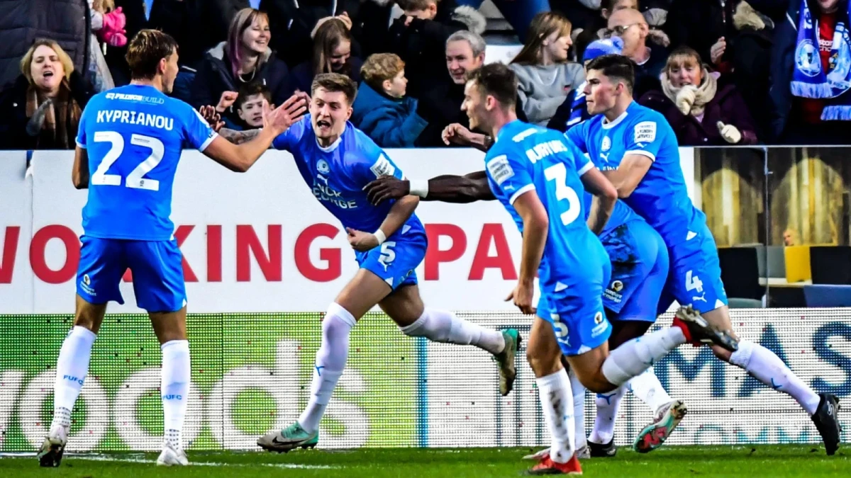 Peterborough United celebrate at London Road