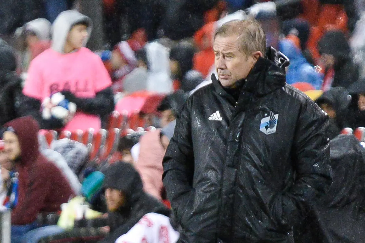 Minnesota United manager Adrian Heath