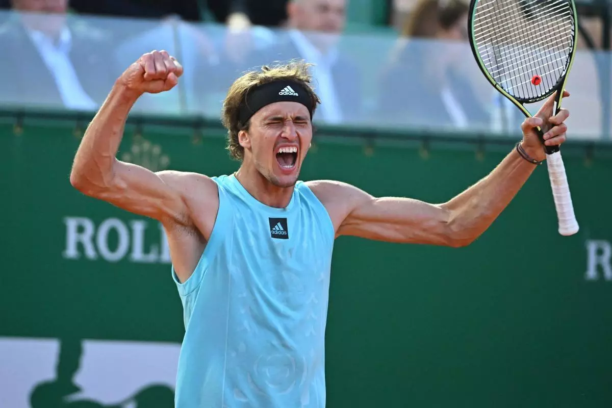Alexander Zverev at the Monaco Rolex Masters in Monte Carlo
