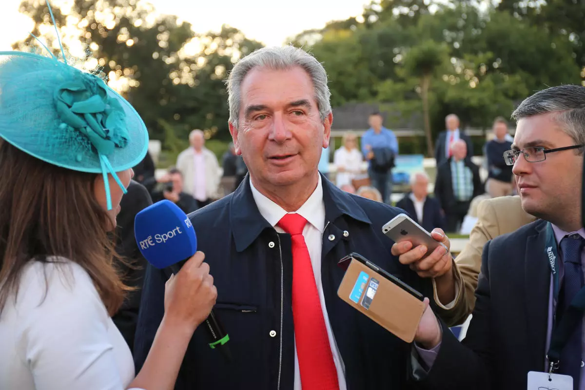 Almanzor's trainer Jean-Claude Rouget in the parade ring after winning The QIPCO Irish Champion Stakes - Sept 2016