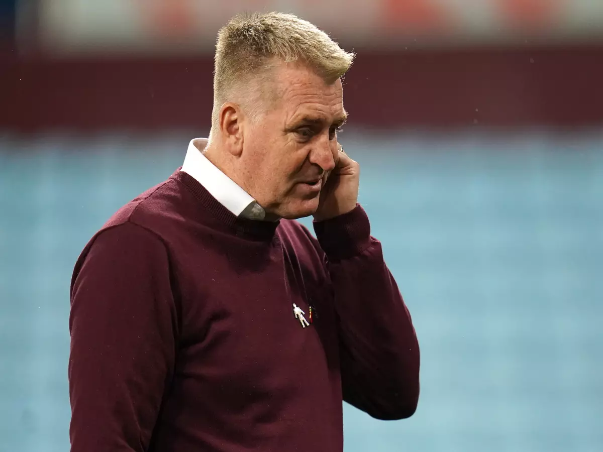 Aston Villa manager Dean Smith speaks to the media after the Premier League match at Villa Park, Birmingham.