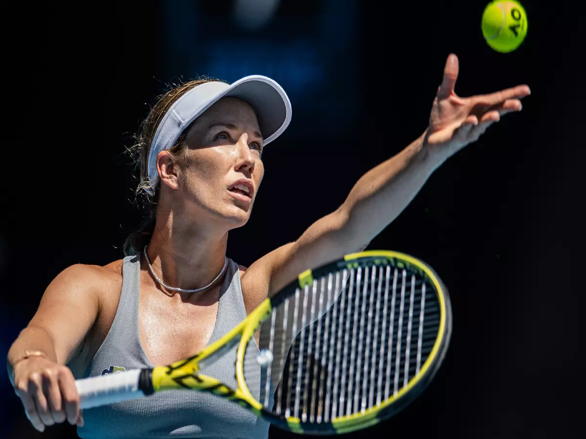 Danielle Collins of the United States competes during the women's singles quarterfinal match between Alize Cornet of France and Danielle Collins of the United States at Australian Open in Mel