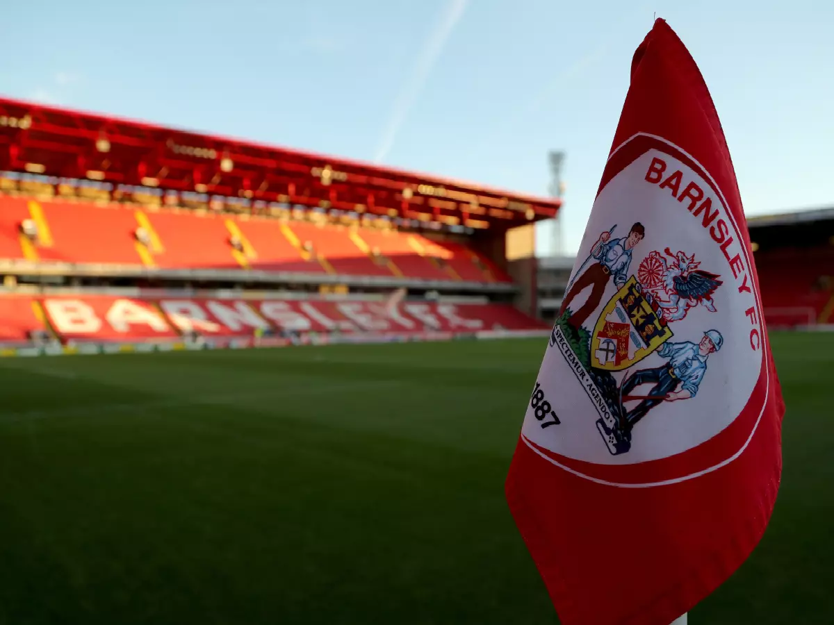 The Barnsley corner flag flies at Oakwell Stadium