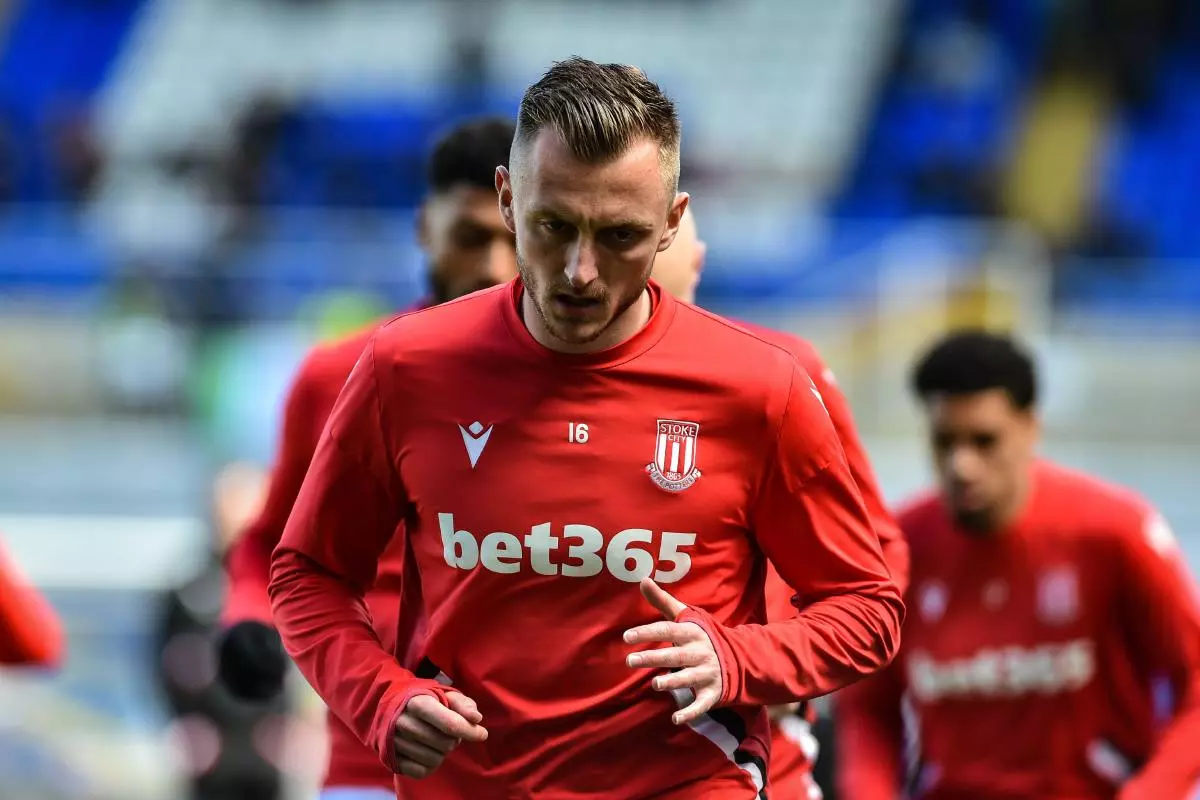 Ben Wilmot of Stoke during the pre-match warm-up - April 2023