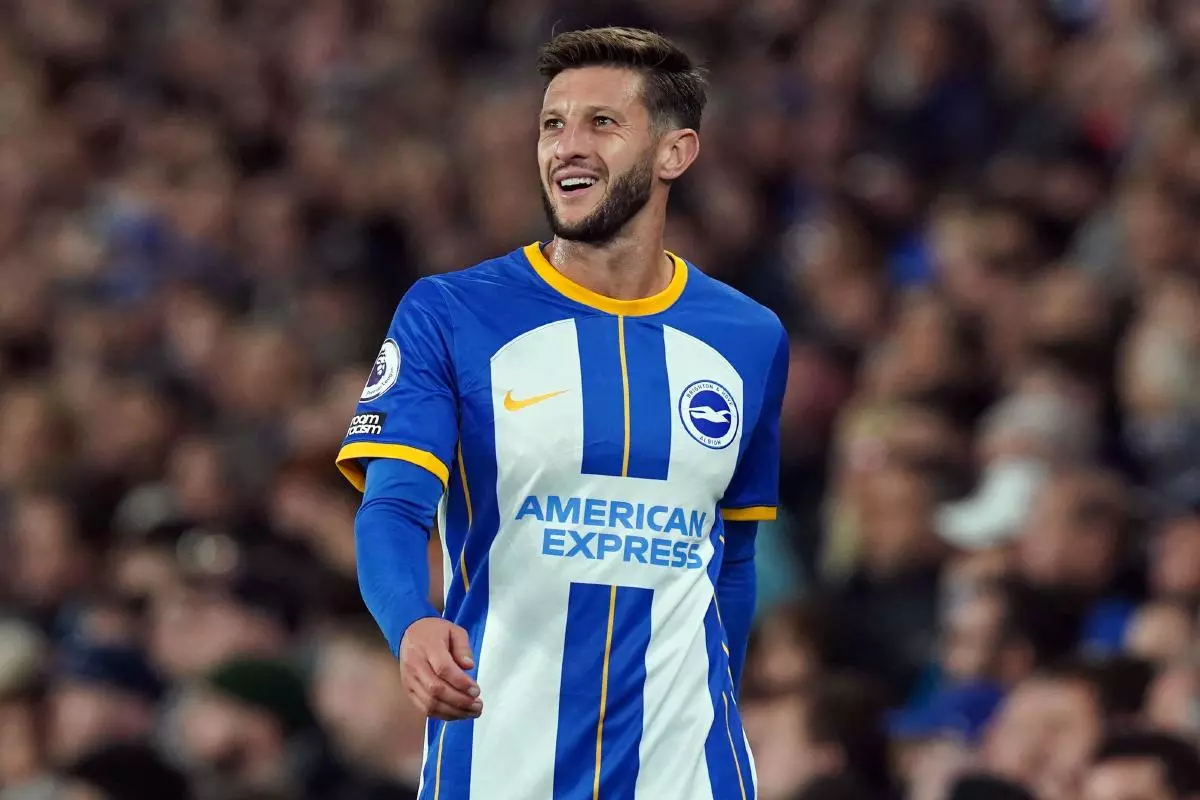Brighton midfielder Adam Lallana
