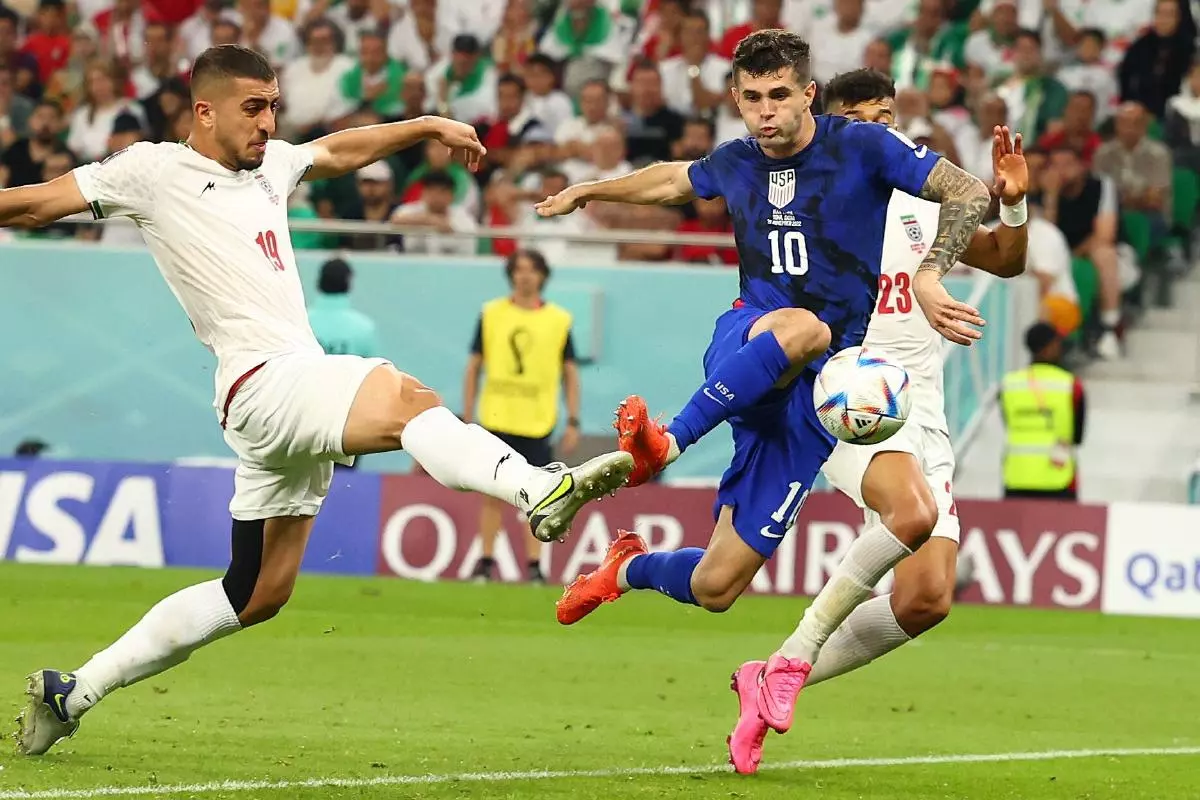 USA's Christian Pulisic scores against Iran at World Cup