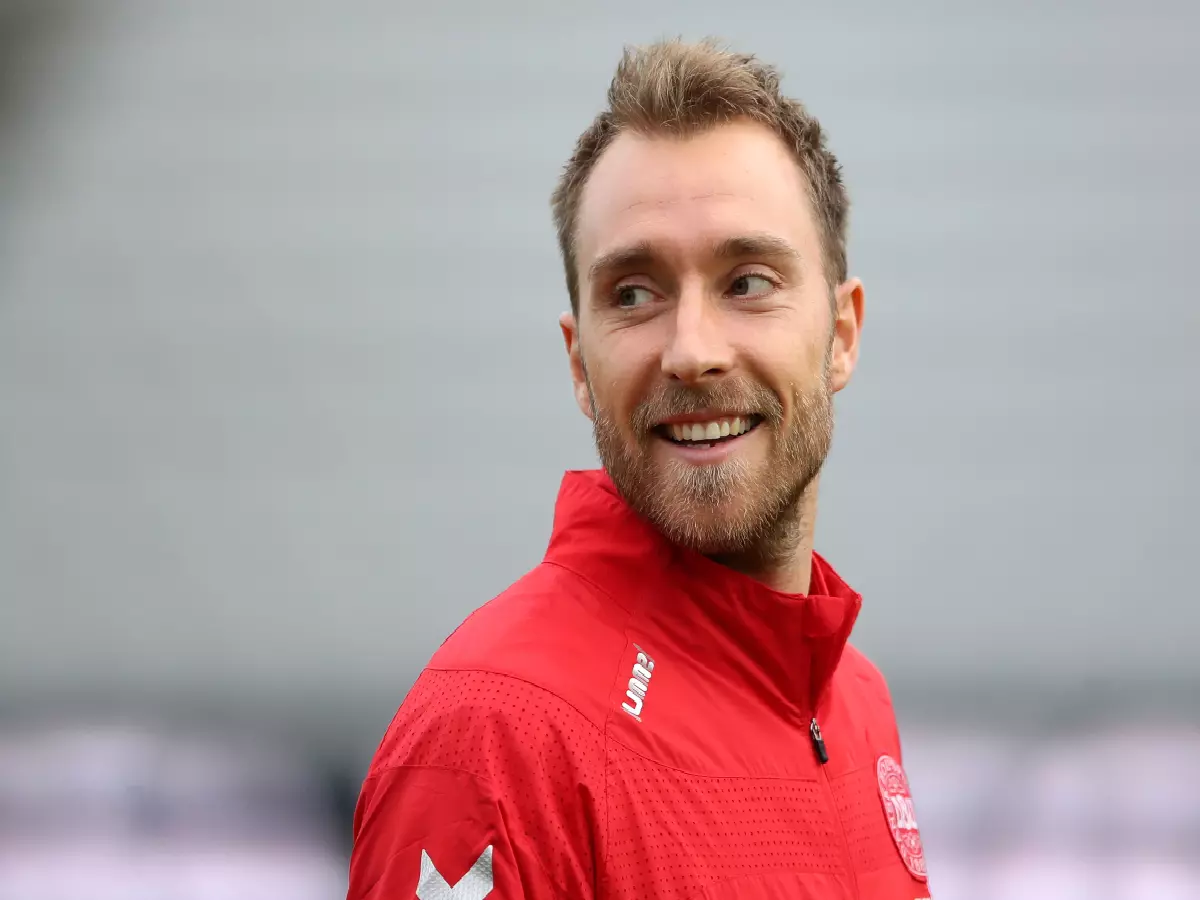 Christian Eriksen in good spirits while training for Denmark