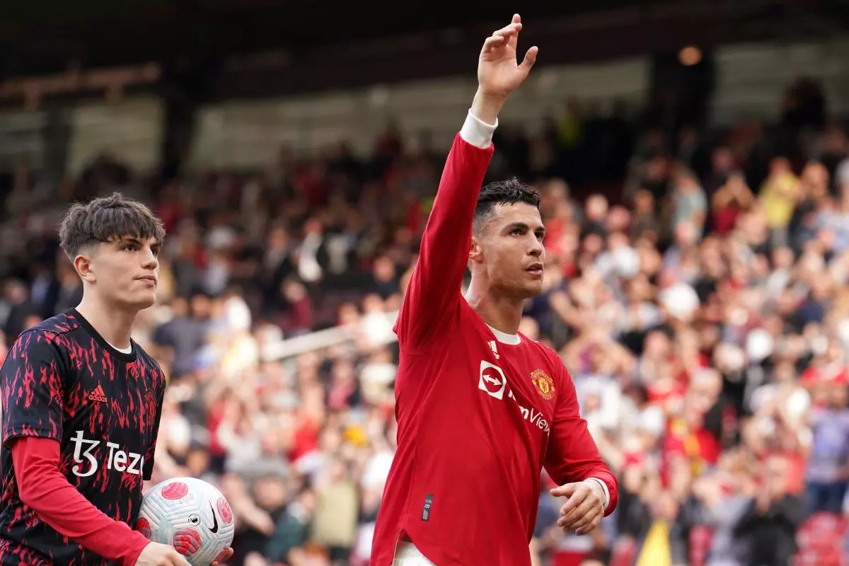 Manchester United's Cristiano Ronaldo salutes the fans