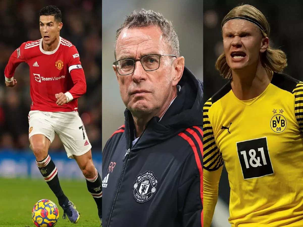 Cristiano Ronaldo, Ralf Rangnick, Erling Haaland, 14 January 2022