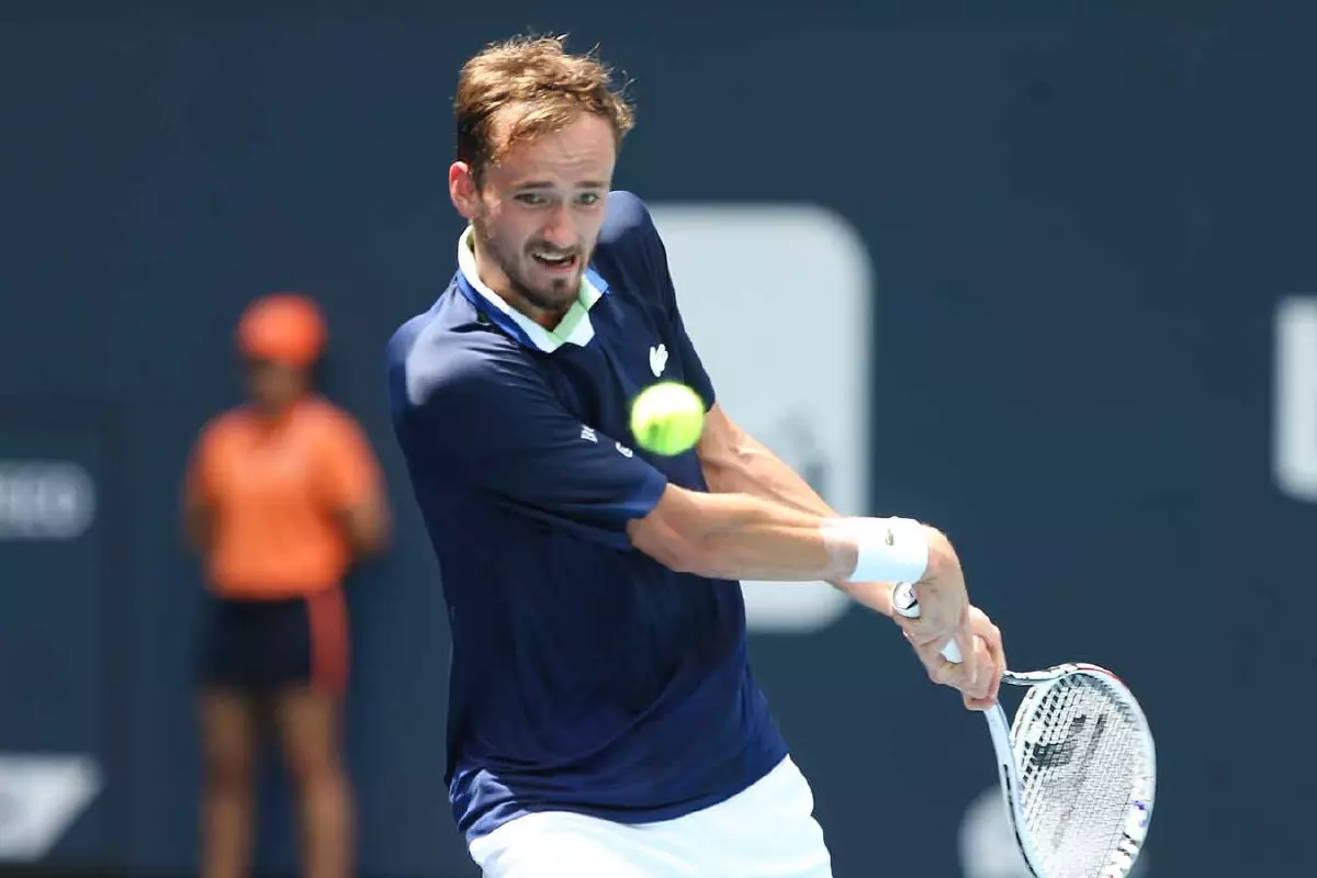Daniil Medvedev in action in Miami