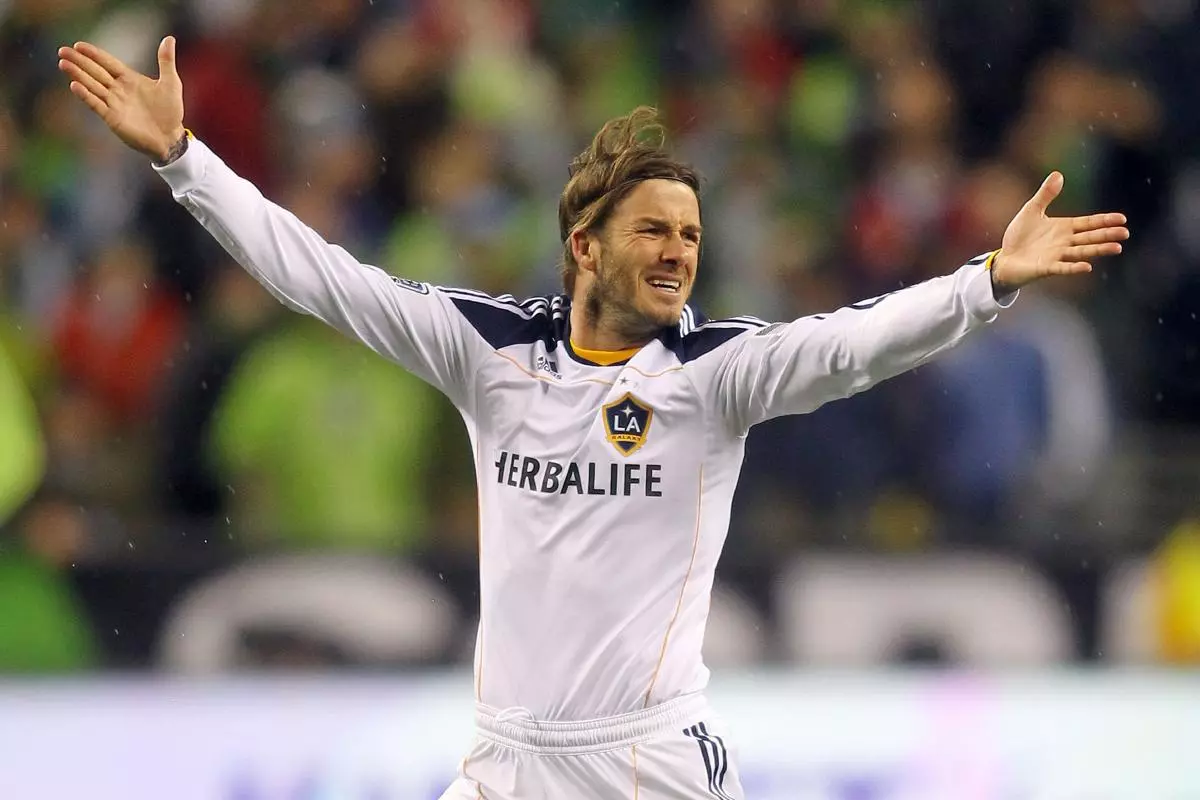 David Beckham playing for LA Galaxy
