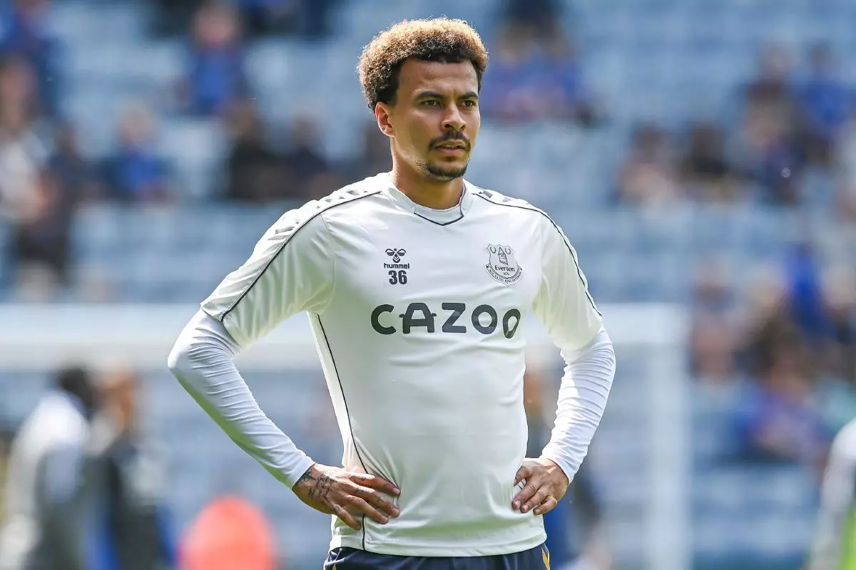 Dele Alli of Everton during the pre-game warmup