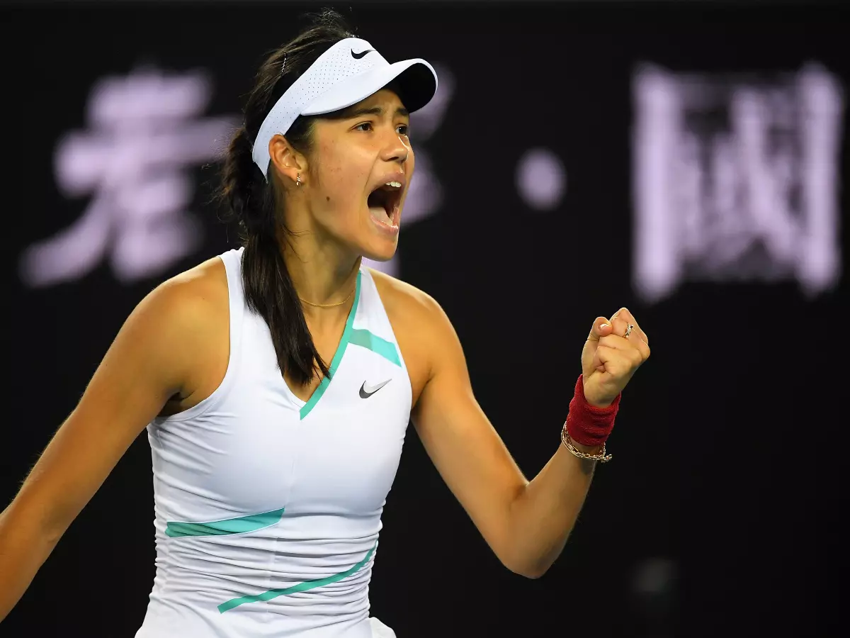Emma Raducanu in action during the Australian Open