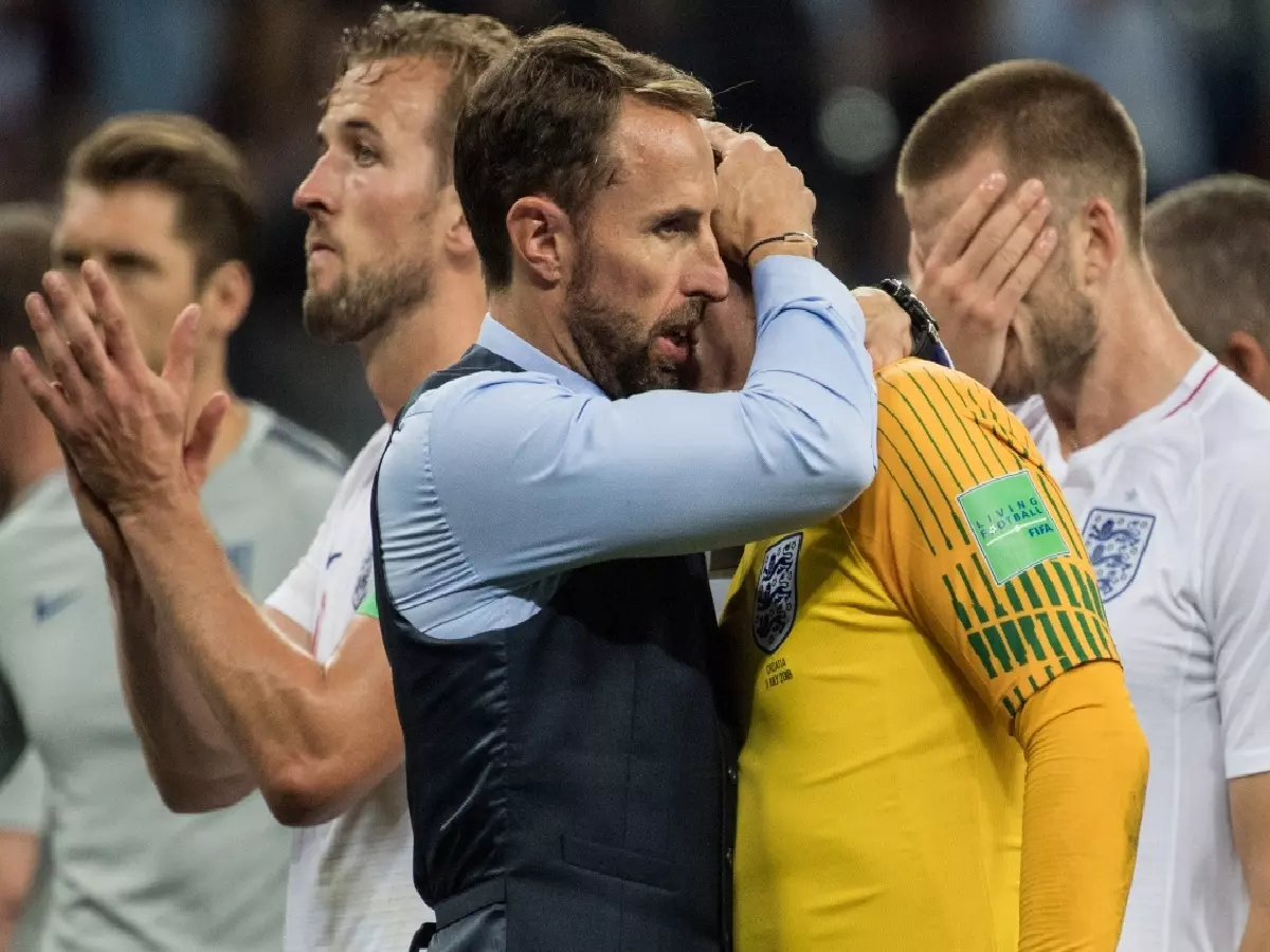 England disappointment World Cup 2018 Gareth Southgate and Jordan Pickford Jul18