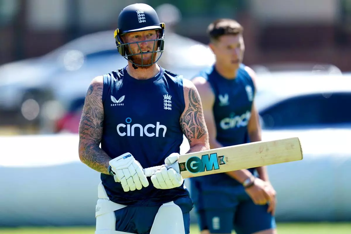England's Ben Stokes during a nets session at Edgbaston