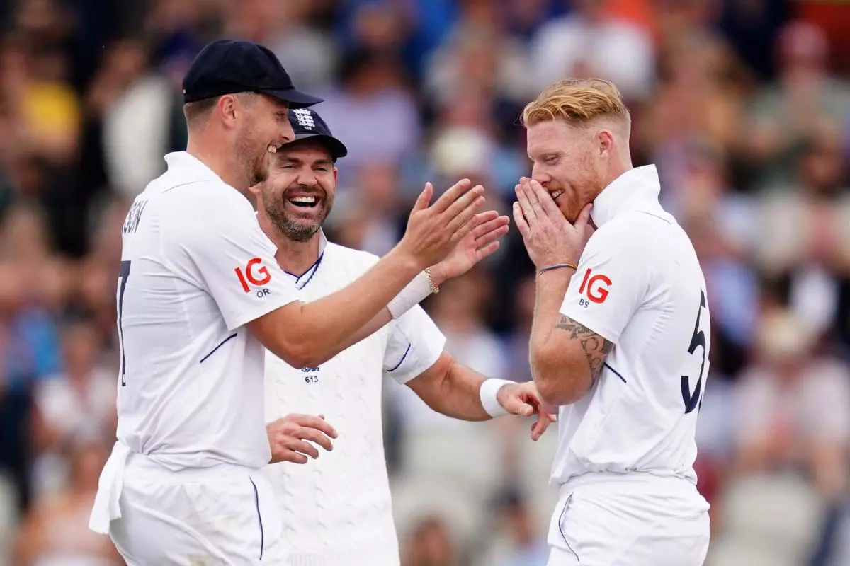 England's Ben Stokes (right) looks on in disbelief
