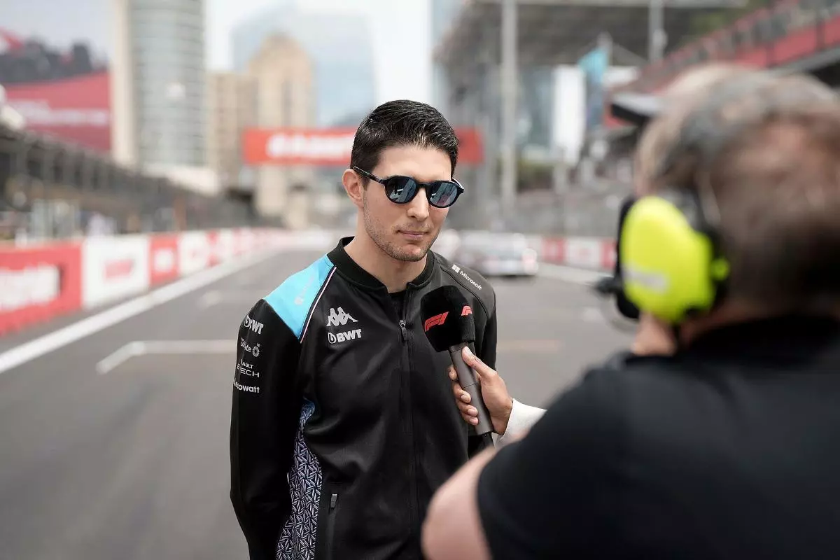 Esteban Ocon talks to the media after the Azerbaijan Grand Prix - April 2023